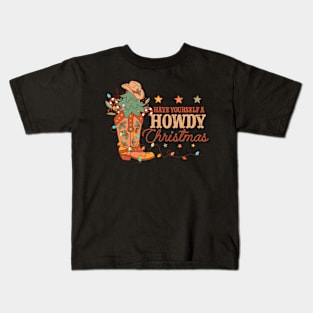 Have Yourself A Howdy Christmas Western Holiday Theme Kids T-Shirt